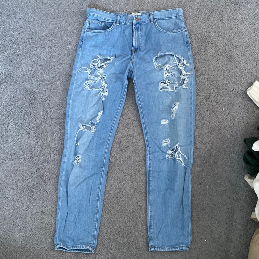 Forever 21 Ripped High Waisted Mom Jeans